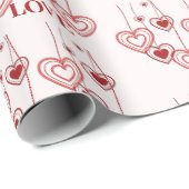 Valentijnsdag liefdesrood harten cadeaupapier (Rol Hoek)