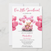 Valentijnsdag Liefje Roze Hart Teddybeer Kaart (Voorkant)