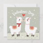 Valentijnsdag Lieflijke Llama's Valentijn Kaart (Voorkant)