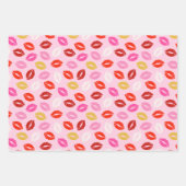 Valentijnsdag Lippen met tekst roze rood wit Inpakpapier Vel (Voorkant 3)