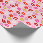 Valentijnsdag Lippen op lichtroze Cadeaupapier (Hoek)