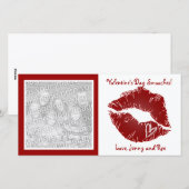 Valentijnsdag Lippen Zoenen Fotokaarten Feestdagenkaart (Voorkant / Achterkant)