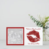Valentijnsdag Lippen Zoenen Fotokaarten Feestdagenkaart (Staand voorkant)