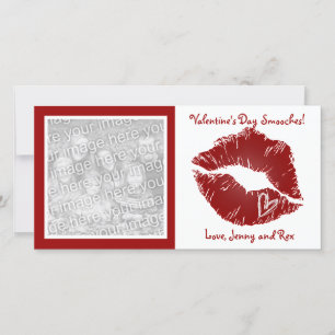 Valentijnsdag Lippen Zoenen Fotokaarten Feestdagenkaart