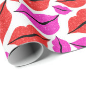Valentijnsdag lippenpatroon cadeaupapier (Rol Hoek)