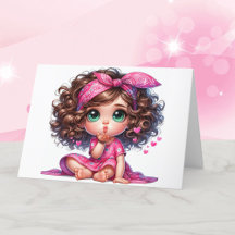 Valentijnsdag Little Girl van oma in Pink