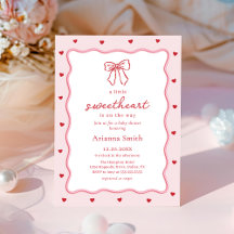 Valentijnsdag Little Sweetheart Baby Shower Uitnod