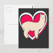Valentijnsdag Llama Alpaca Love Girl Boy Kinder Briefkaart (Voorkant / Achterkant)