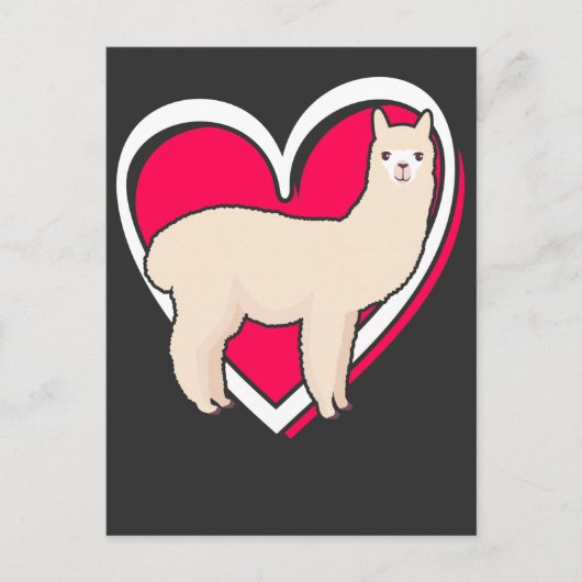 Valentijnsdag Llama Alpaca Love Girl Boy Kinder Briefkaart (Voorkant)