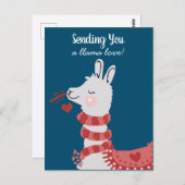 Valentijnsdag Llama Love Briefkaart (Voorkant / Achterkant)