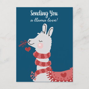 Valentijnsdag Llama Love Briefkaart