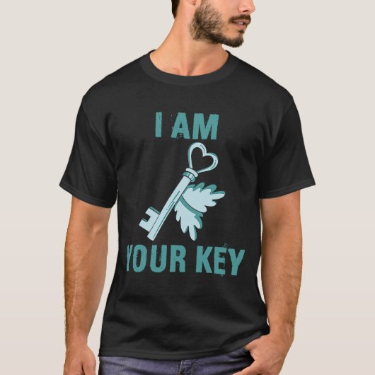 Valentijnsdag Lock en Key Mannen Vrouwen Geestesba T-shirt (Voorkant)