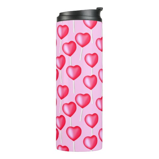 Valentijnsdag Lollypop Harten Cute Thermosbeker (Gedraaid links)