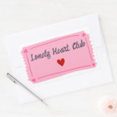 Valentijnsdag Lonely Hearts Club Rechthoekige Sticker (Envelop)
