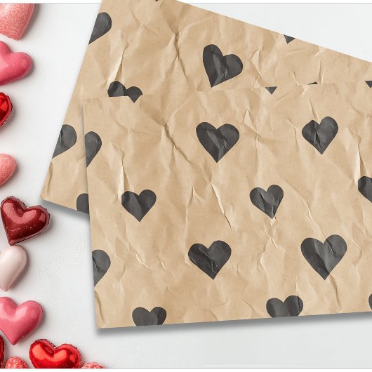 Valentijnsdag  Look Kraft Paper Hearts Tissuepapier