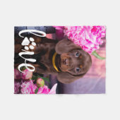 Valentijnsdag LOVE Aangepaste foto Hondenliefhebbe Fleece Deken (Voorkant (Horizontaal))