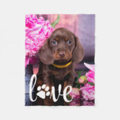 Valentijnsdag LOVE Aangepaste foto Hondenliefhebbe Fleece Deken (Voorkant)