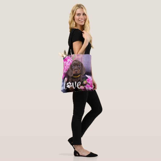Valentijnsdag LOVE Aangepaste foto Hondenliefhebbe Tote Bag (Op model)