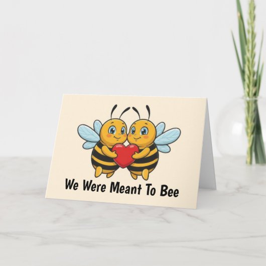 Valentijnsdag Love Bees Kaart (Voorkant)
