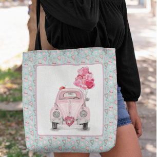 Valentijnsdag Love Bug Cute Car Tote Bag