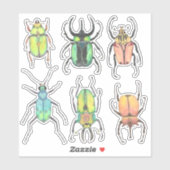 Valentijnsdag Love Bugs Waterverf Beetles Sticker (Vel)