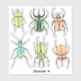 Valentijnsdag Love Bugs Waterverf Beetles Sticker