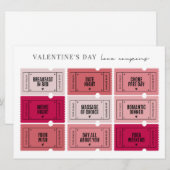 Valentijnsdag Love Coupons | Afdrukken of download Kaart (Voorkant / Achterkant)