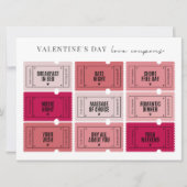 Valentijnsdag Love Coupons | Afdrukken of download Kaart (Voorkant)