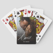 Valentijnsdag LOVE Custom Foto en Naam Pokerkaarten (Achterkant)