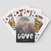 Valentijnsdag LOVE Custom Foto en Naam Pokerkaarten (Achterkant)