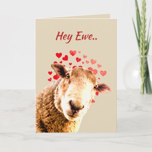 Valentijnsdag Love Ewe Funny Sheep Animal Humor Feestdagen Kaart (Voorkant)