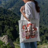 Valentijnsdag Love Floral Tote Bag