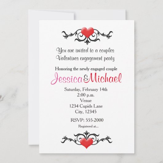 Valentijnsdag LOVE Foto Verloving Uitnodiging (Achterkant)