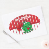 Valentijnsdag Love Frog Ovale Sticker (Envelop)