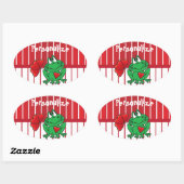 Valentijnsdag Love Frog Ovale Sticker (Vel)