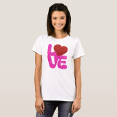 Valentijnsdag Love Glitter T-shirt (Voorkant volledig)