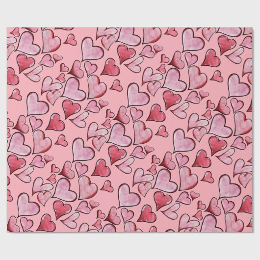 Valentijnsdag Love harten Cadeaupapier (Vlak)