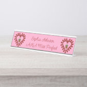 Valentijnsdag Love Heart Acorn Custom Bureau Naambordje (Voorkant)