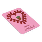 Valentijnsdag Love Heart Acorn Custom Names Magneet (Rechterzijde)