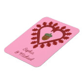 Valentijnsdag Love Heart Acorn Custom Names Magneet (Linkerzijde)