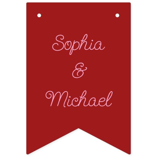 Valentijnsdag Love Heart Acorn Custom Names Vlaggetjes (Tweede vlag)