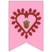 Valentijnsdag Love Heart Acorn Custom Names Vlaggetjes (Derde vlag)