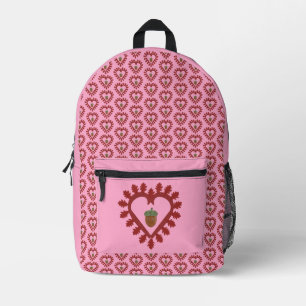 Valentijnsdag Love Heart Acorn Patterned Bedrukte Rugzak