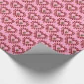 Valentijnsdag Love Heart Acorn Patterned Cadeaupapier (Hoek)