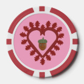 Valentijnsdag Love Heart Acorn Poker Chips (Voorkant)