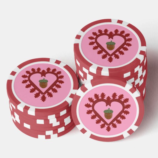 Valentijnsdag Love Heart Acorn Poker Chips (Opstapeling)