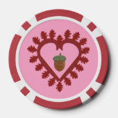 Valentijnsdag Love Heart Acorn Poker Chips (Achterkant)