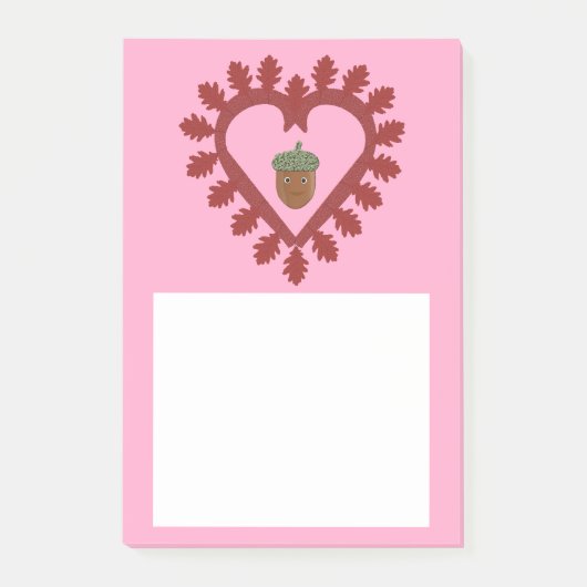 Valentijnsdag Love Heart Acorn Post-it® Notes (Voorkant)