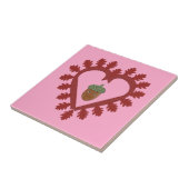 Valentijnsdag Love Heart Acorn Tegeltje (Zijkant)