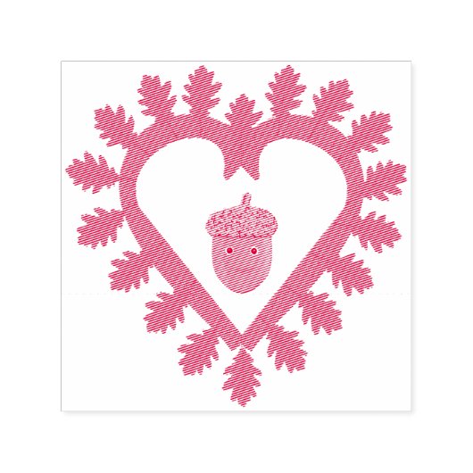 Valentijnsdag Love Heart Acorn Zelfinktende Stempel (Design)